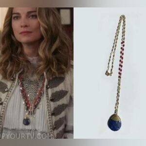 Alexis Rose's Antheopologie blue stone wrap necklace